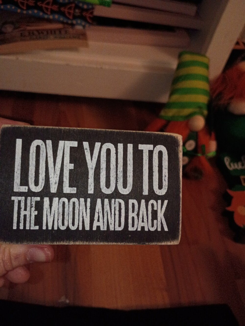 Rustic Black 'Love You to the Moon and Back' Decorative Block Sign